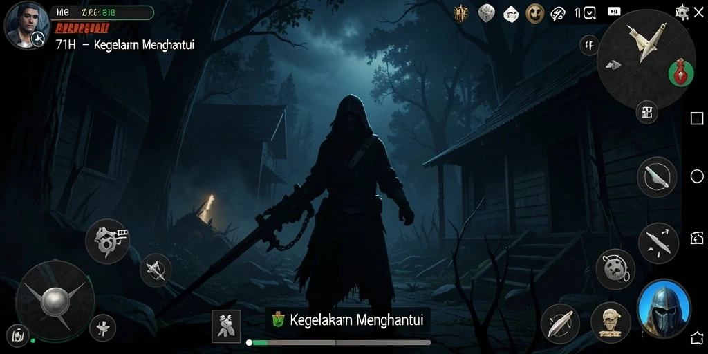 Tampilan gameplay menegangkan dari 71H dengan elemen horor yang mencekam.