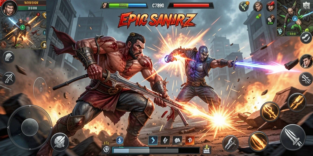 Tampilan gameplay <strong>C7890</strong> yang mendebarkan saat pertarungan berlangsung.