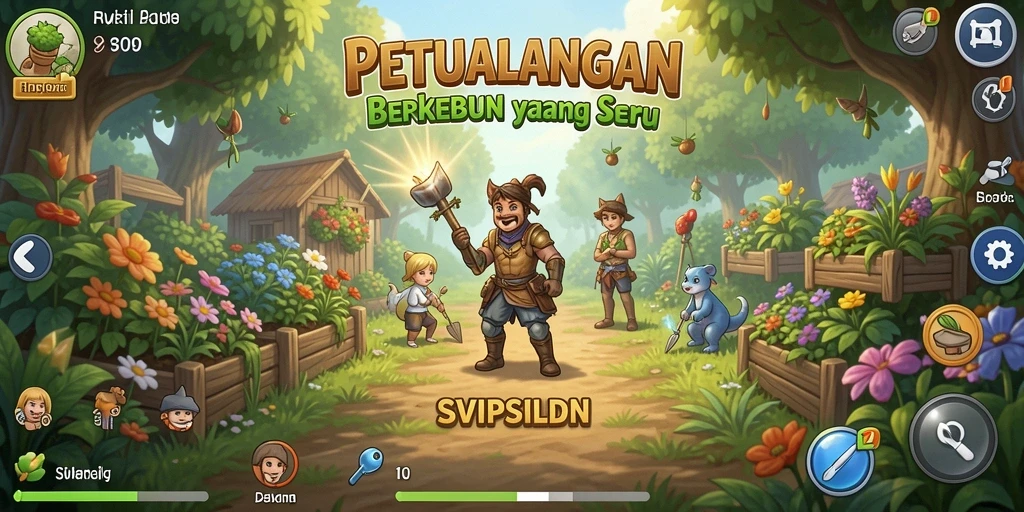 Tampilan gameplay <strong>SVIPSILDN</strong> yang menakjubkan saat berkebun.